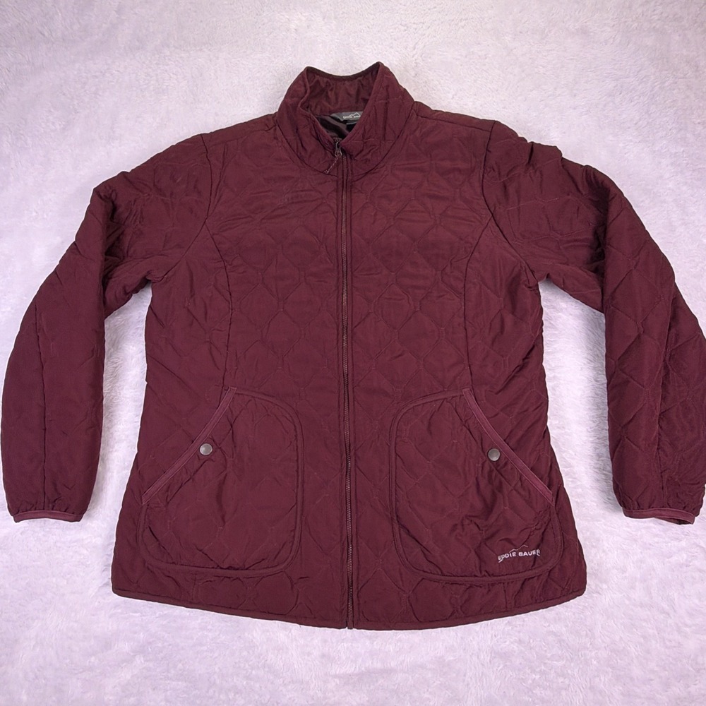 Eddie Bauer Year Round Quilted Jacket Lined Women's XL Berry Outdoors Hiking